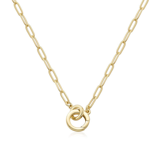 LANE WOODS paperclip necklace — 14K gold plated dainty link chain jewelry for women
