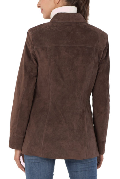 BGSD Women Anna suede leather coat - Plus size and petite available