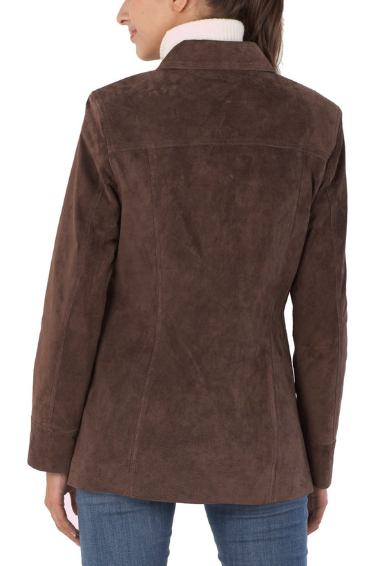 BGSD Women Anna suede leather coat - Plus size and petite available