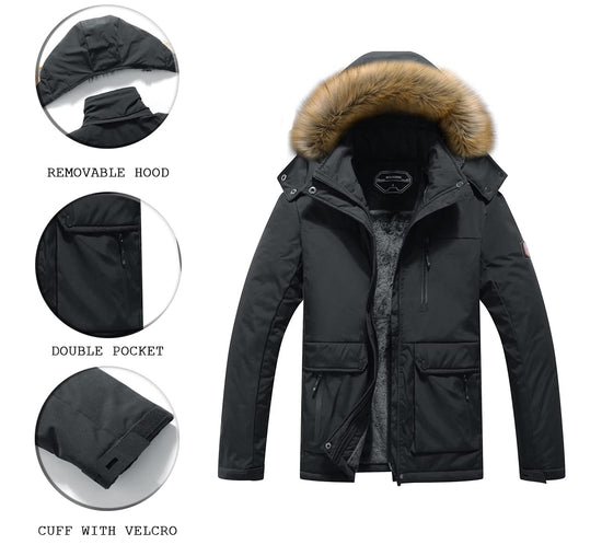 Moerdeng coat — waterproof winter hooded ski jacket for women