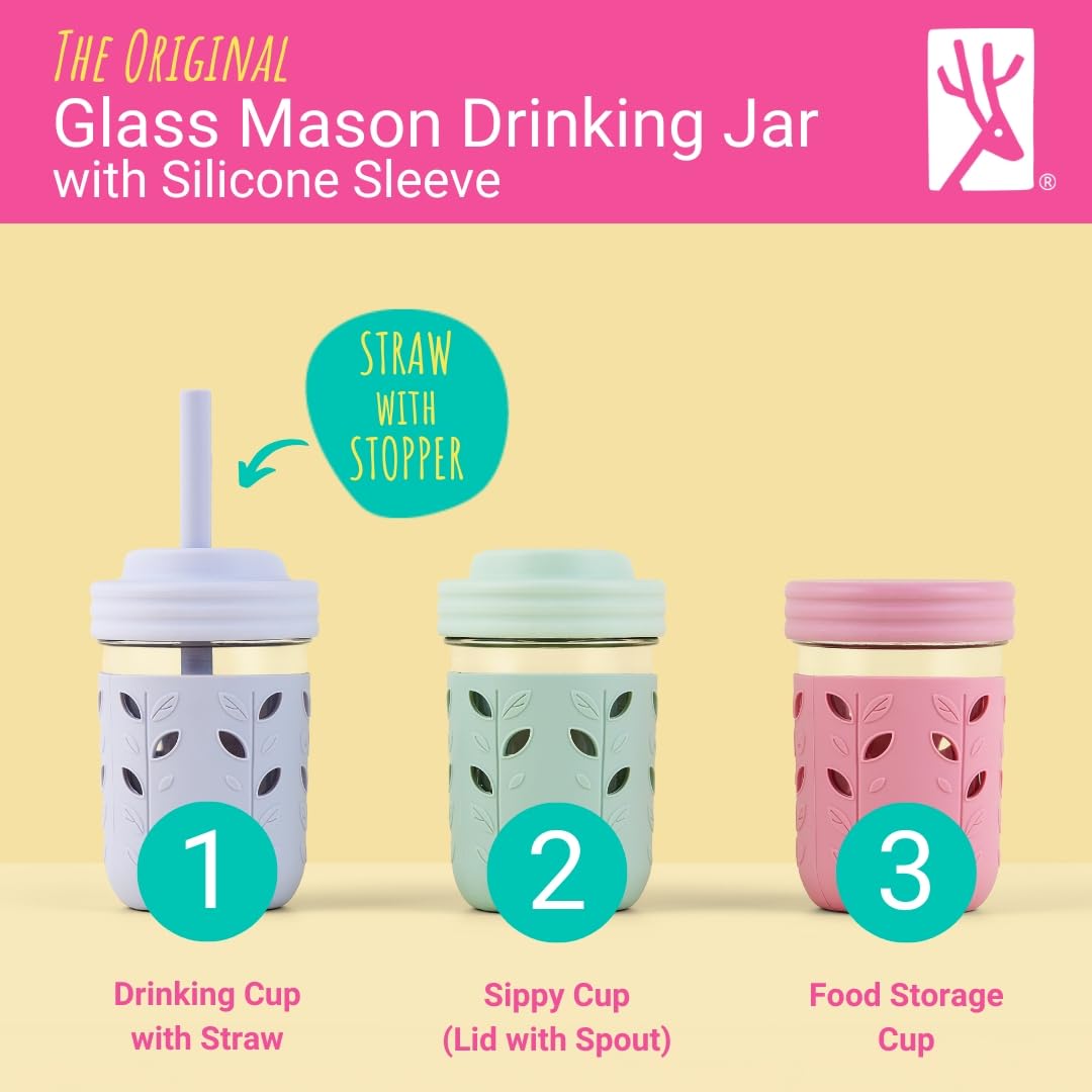 8oz glass jars — durable design