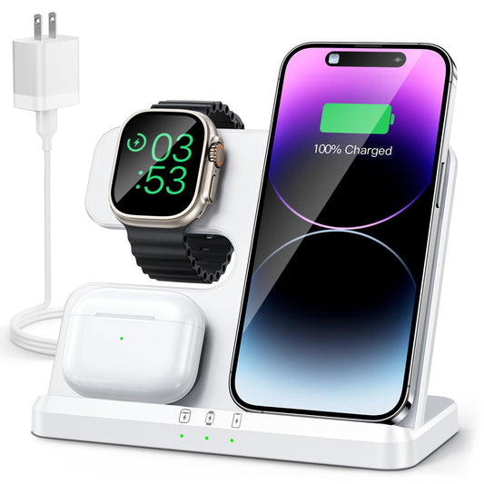 JARGOU charging adapter — 3 in 1 wireless charging station for Apple devices