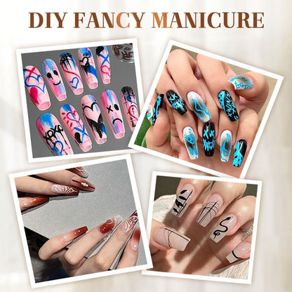 Cosmetic nail set — 12 colors nail art pens for gel nails and dotting tools