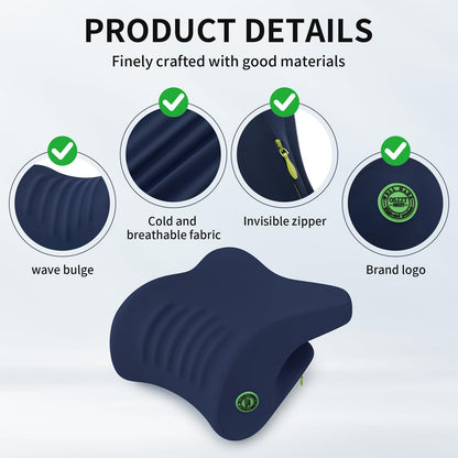 OSZZT Ergonomic Office Chair Headrest, Adjustable Neck Support Pillow with Removable Washable Cover, Universal Head Rest Attachment for Office Chairs, Wheelchairs, Desk Chair Napping (Navy Blue)