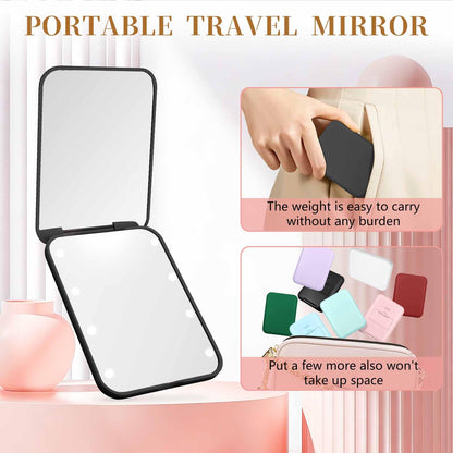 Kakuje compact mirror — 1X/3X magnification with LED light and internal battery