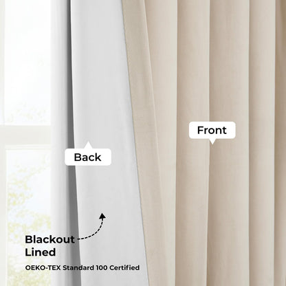HPD blackout velvet curtain – heat and light blocking for bedroom or living room