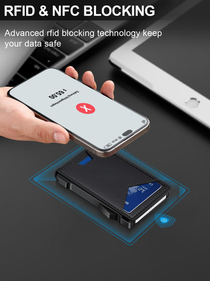 Wallet - RFID wallet with money clip and 2 ID windows for men