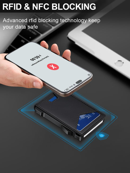 Wallet - RFID wallet with money clip and 2 ID windows for men