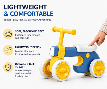Henry & Colin ride on toy — 4 wheel balance bike with lights and music for toddlers