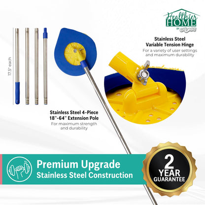 Chomp mop — long handle with washable microfiber pad for cleaning walls and ceilings