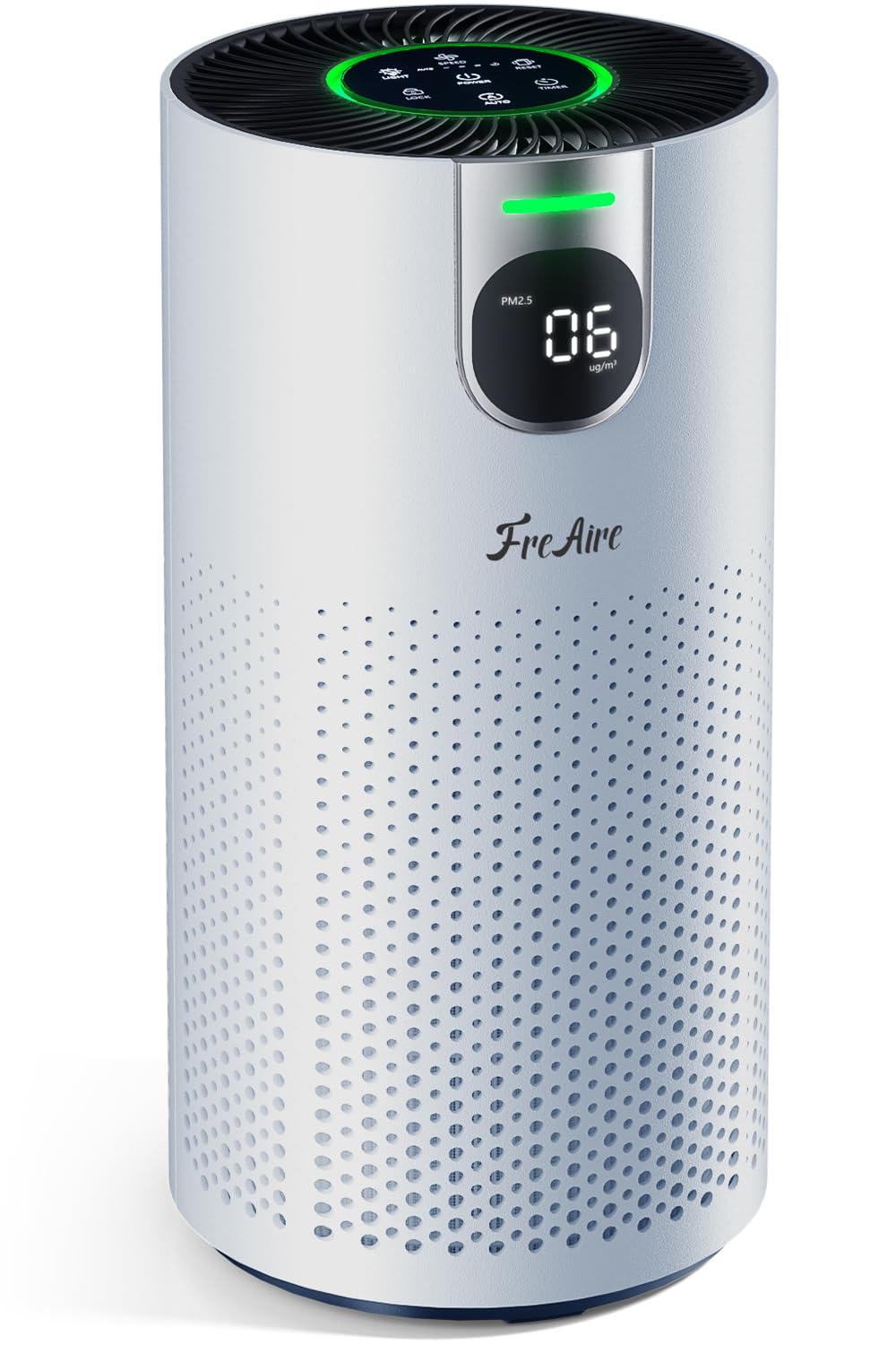 FreAire Air Purifiers for Home Large Room Covers up to 1800Ft², VisionAir 20dB Sleep Mode for Bedroom, with Real-Time AQI & PM2.5 Display,Light White