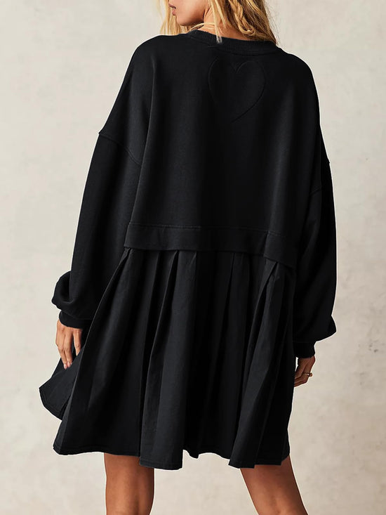 Sweatshirt dress — Crew neck long sleeve oversized mini dress