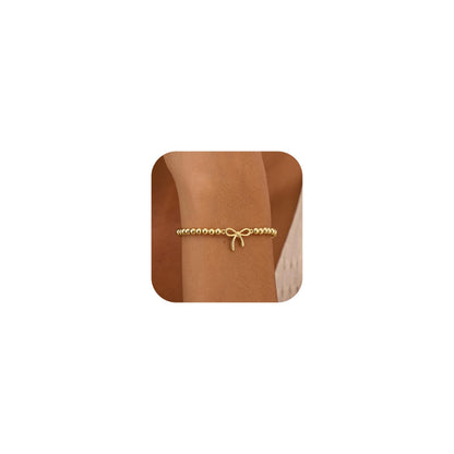 Bracelet — 14K silver gold plated handmade beaded with charm design