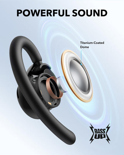 Soundcore V20i headphones — adjustable ear hooks for a snug fit and powerful sound