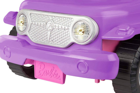 Barbie non riding toy vehicle — purple with pink seats and rolling wheels