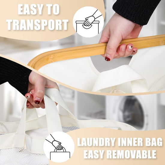 Extra large laundry hamper with lid and removable bags for bedroom and laundry room