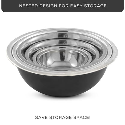 JoyJolt stainless steel mixing bowls - durable and stylish designJoyJolt mixing bowls - durable stainless steel construction
