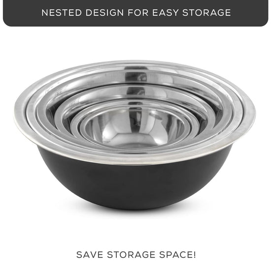 JoyJolt stainless steel mixing bowls - durable and stylish designJoyJolt mixing bowls - durable stainless steel construction