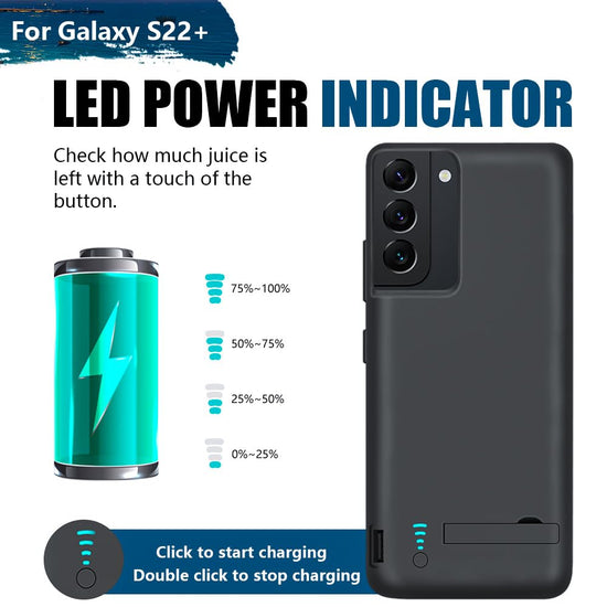 Sitong battery case for Samsung Galaxy S22+ with 5000mAh rechargeable power bank