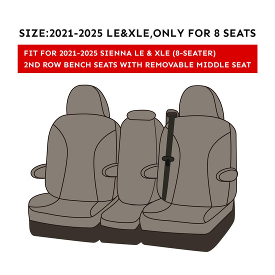 coverdream vehicle seat cover — custom fit for 2021-2026 Toyota Sienna LE, XLE van