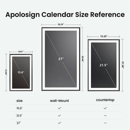ApoloSign digital calendar - dual mode with Google Play and multi-calendar sync