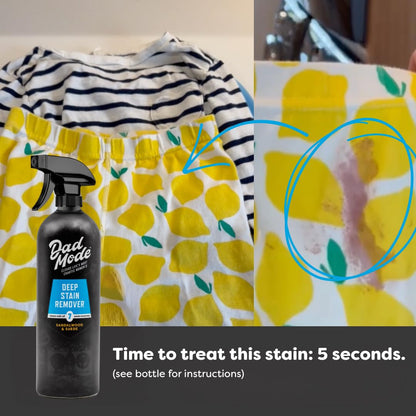 DadMode 7-Enzyme Laundry Stain & Odor Destroyer – Deep Cleaner for Extreme Clothing Messes - Masculine Sandalwood & Suede Scent, 16oz Metal Bottle + Refill Pouch