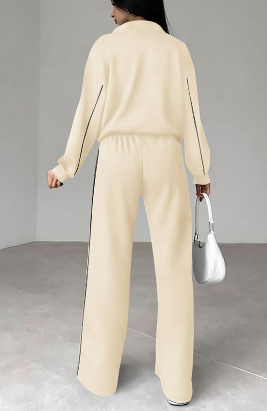 BTFBM women's tracksuit — two piece long sleeve zip up sweatshirt and jogger pants sets