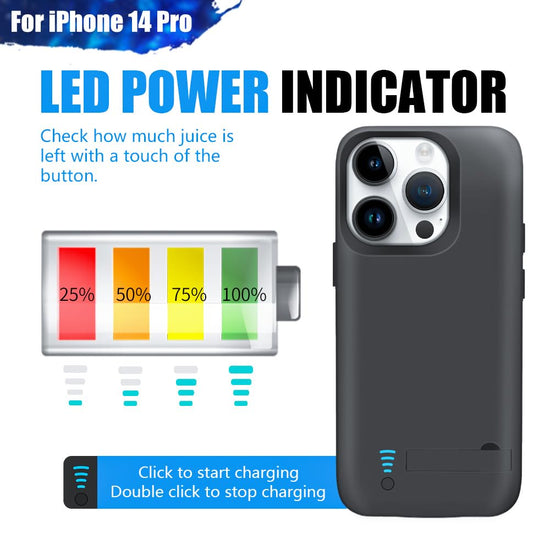 Sitong battery case for iPhone 14 Pro - 5000mAh rechargeable extended battery