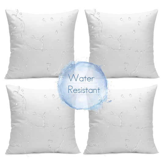 Ashler Outdoor Pillows, 18 x 18 Waterproof Pillow Inserts Set of 4