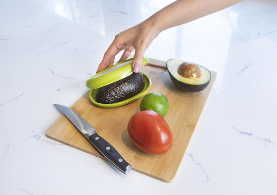 Joie food storage container set — silicone stretch pods for avocados, tomatoes, onions, and lemons