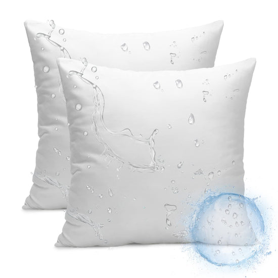 Ashler Outdoor Pillow Inserts, 18x18 Waterproof Throw Pillows Pack of 2