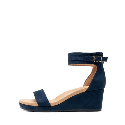Sandal — Open toe buckle ankle strap wedge design from Dream Pairs