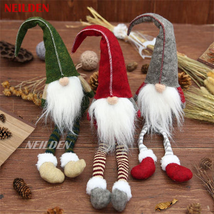 Figurine — BWFY 3pcs long legs Rudolph doll Christmas decoration set for children and hotels