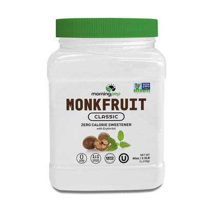 Morning Pep monk fruit sweetener - Classic sugar substitute with zero calories 2.5 lb