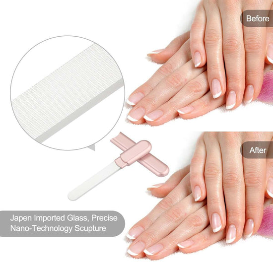 Premium glass nail file - crystal diamond design with case for natural and acrylic nails