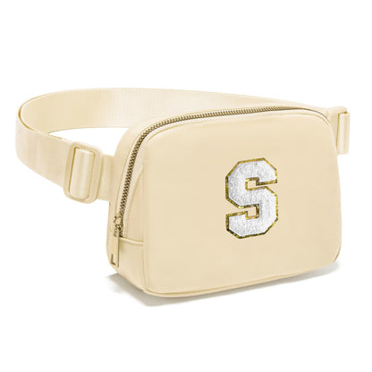 Gitus waist pack — Personalized fanny pack with initial letter patch for girls