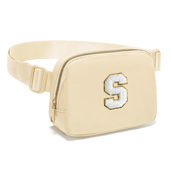 Gitus waist pack — Personalized fanny pack with initial letter patch for girls