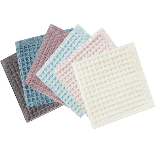 TOWEL — 100% cotton, waffle weave, absorbent, mixed colors, 13x13 inches set.
