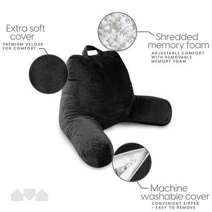 Milliard body positioner — large shredded memory foam back support pillow with arms