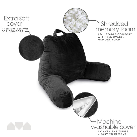 Milliard body positioner — large shredded memory foam back support pillow with arms