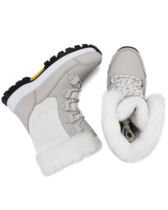 COOJOY waterproof winter snow boots — lightweight and warm mid calf booties