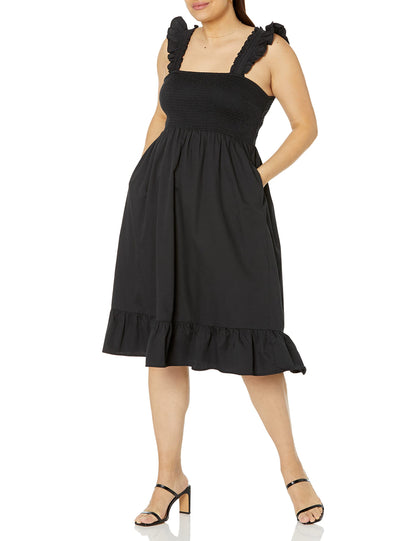 Dress — Kimi ruffled shoulder smocked midi by The Drop