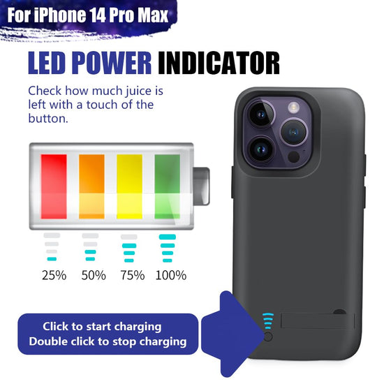 Sitong battery case – 6000mAh rechargeable extended battery for iPhone 14 Pro Max