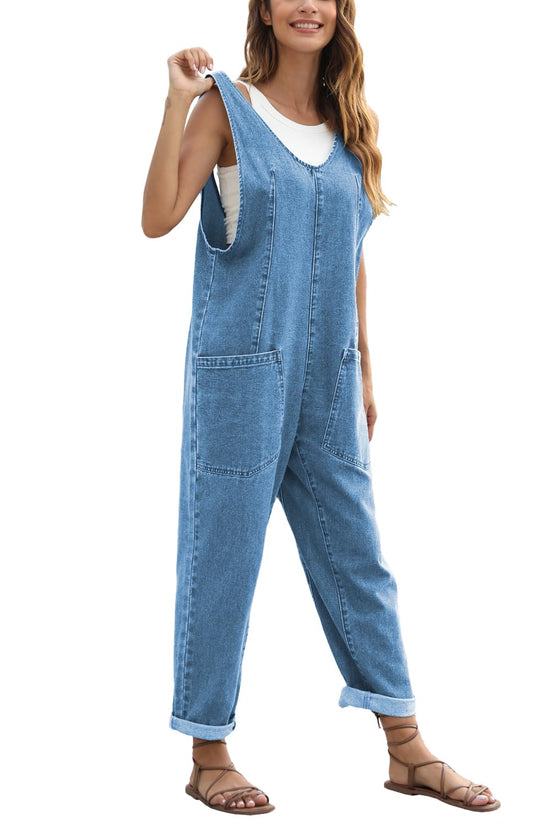 Greaidea overalls — high roller denim design with pockets