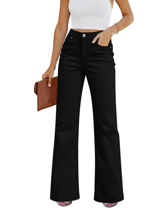 GRAPENT women's flare jeans — high waisted wide leg design with stretch denim
