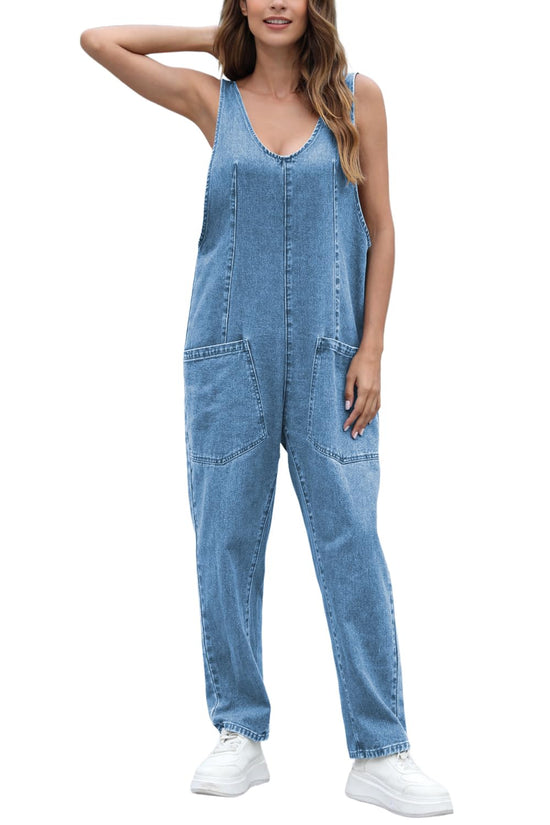 Greaidea overalls — high roller denim design with pockets