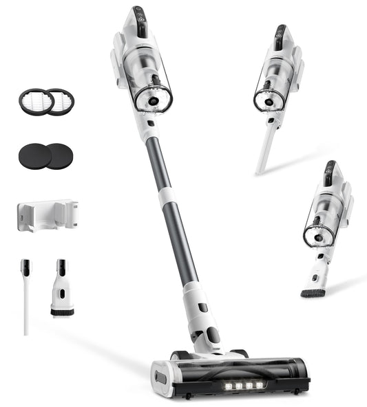 Cordless Vacuum Cleaner, Upgraded 650W 55KPa 70Mins Runtime Stick Vacuum Cordless, Self-Standing Lightweight Vacuum Cleaners for Home with LED Headlight Touch Screen, for Pet Hair/Carpet/Floor