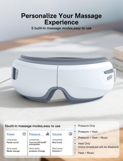Burrki Eye Massager with Heat and Cooling, Massaging Eye Mask