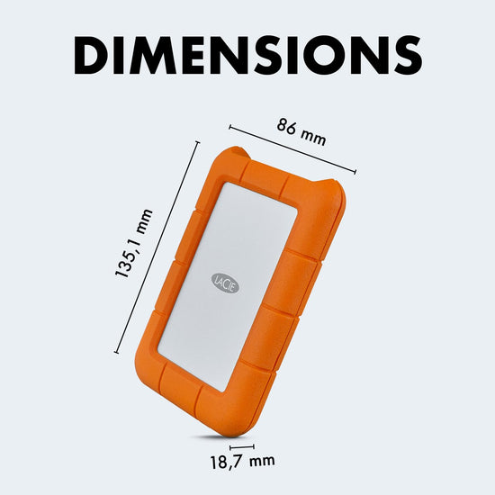 LaCie Rugged Mini external hard drive — portable design and durability