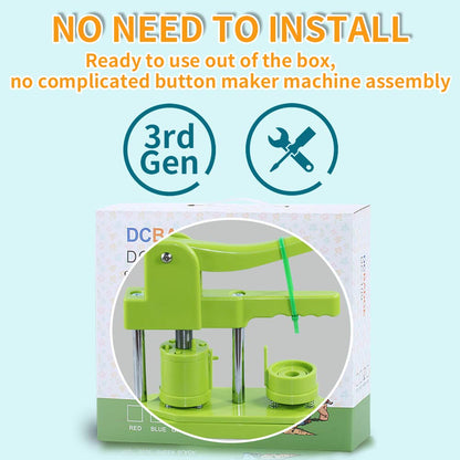 Happizza button maker — installation-free DIY pin badge press machine with supplies